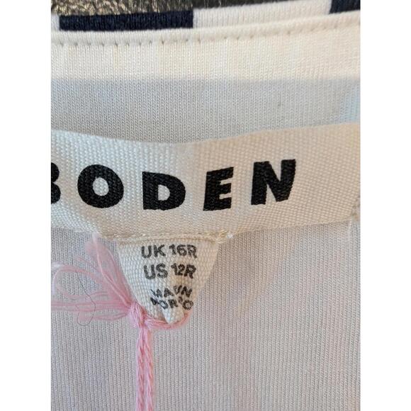 Boden Kassidy Navy & White, Striped, Fit & Flare Knit Midi Dress - NWT - Size 12 - Picture 3 of 6